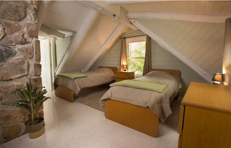Shared residential bedroom with two twin beds at Green Mountain Treatment Center